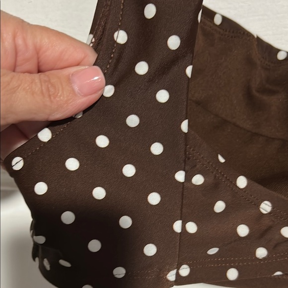 Brown Polka Dot Women's Top - Picture 6 of 8